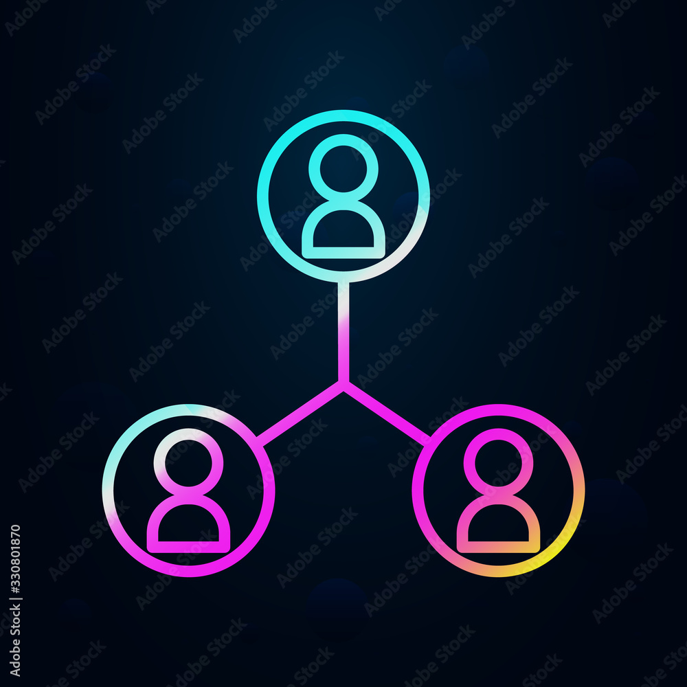 Poster colleagues chain in nolan style icon. simple thin line, outline vector of finance and chart icons fo