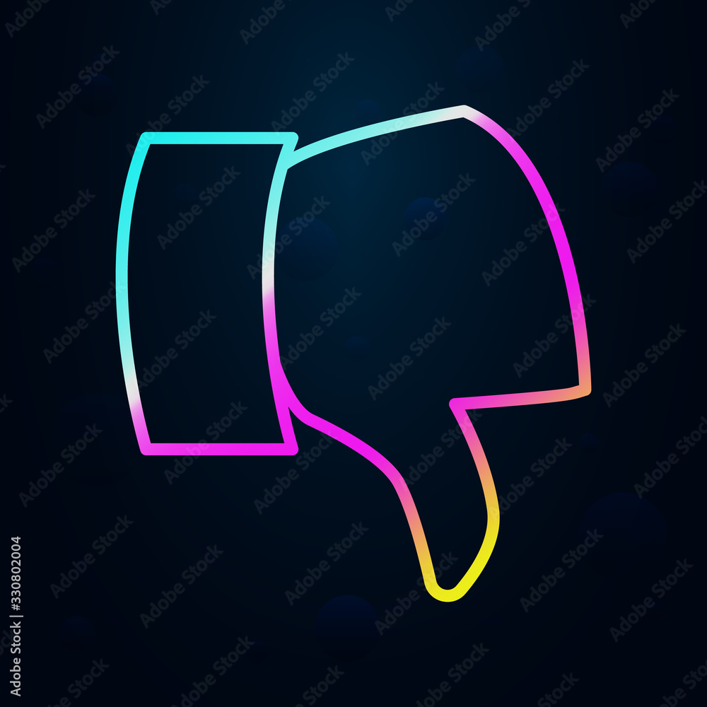 Poster dislike sign hand in nolan style icon. simple thin line, outline vector of finance and chart icons f