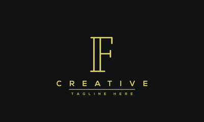 Modern unique creative alphabet  letter F logo design, Minimalist F monogram initial based vector icon.