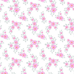 Seamless floral pattern. Background in small flowers for textiles, fabrics, cotton fabric, covers, wallpaper, print, gift wrapping, postcard, scrapbooking.