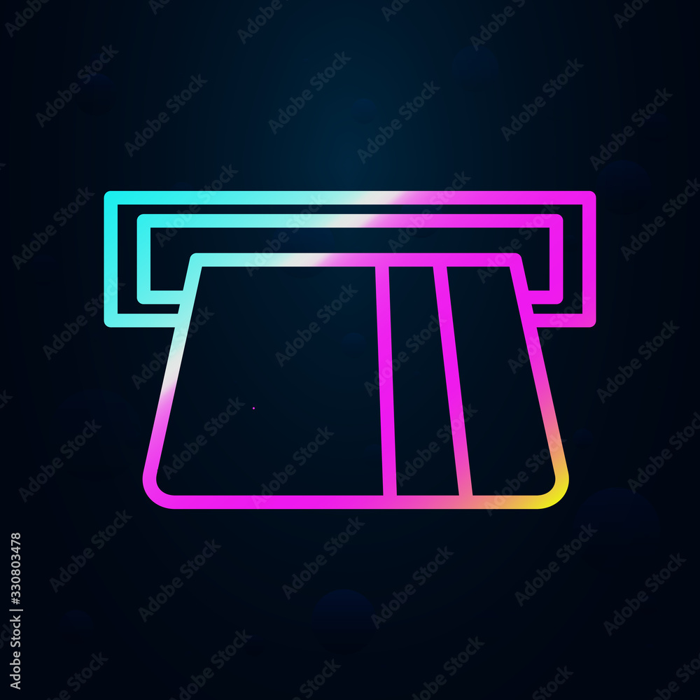 Poster credit on the atm in nolan style icon. simple thin line, outline vector of finance and chart icons f