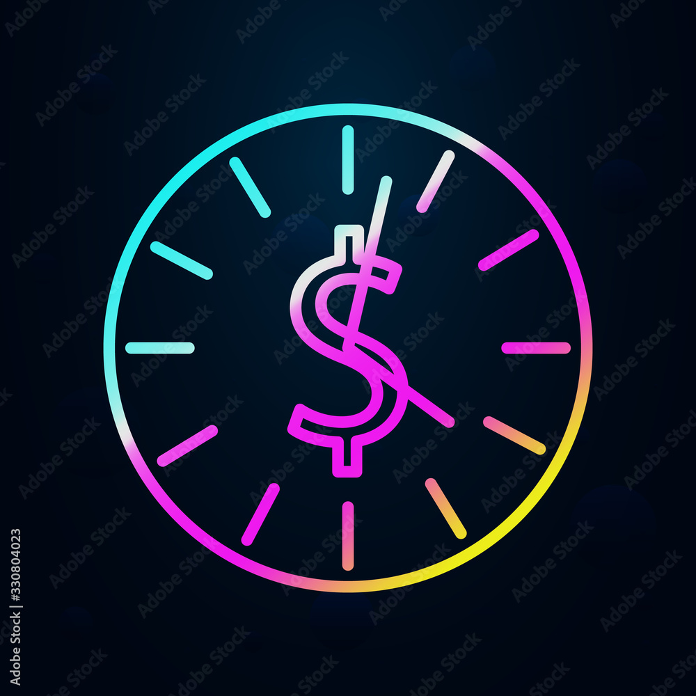 Poster time is money in nolan style icon. simple thin line, outline vector of finance and chart icons for u