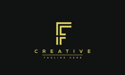 Obraz premium Modern unique creative alphabet letter F logo design, Minimalist F monogram initial based vector icon.