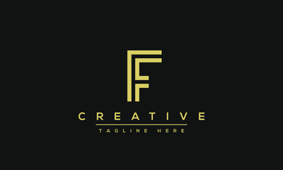 Obraz premium Modern unique creative alphabet letter F logo design, Minimalist F monogram initial based vector icon.