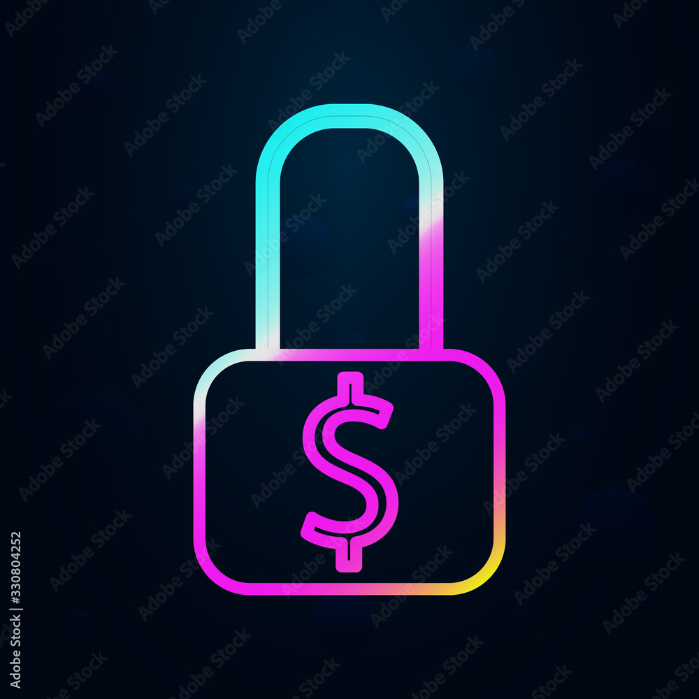 Poster money lock in nolan style icon. simple thin line, outline vector of finance and chart icons for ui a
