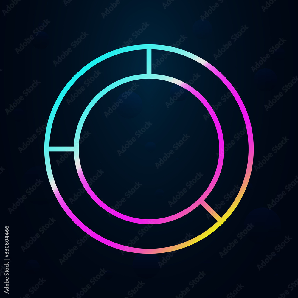 Poster pie diagram in nolan style icon. simple thin line, outline vector of finance and chart icons for ui 