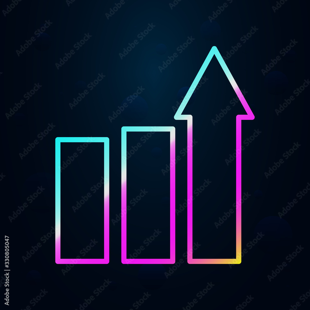 Poster chart with arrow in nolan style icon. simple thin line, outline vector of finance and chart icons fo