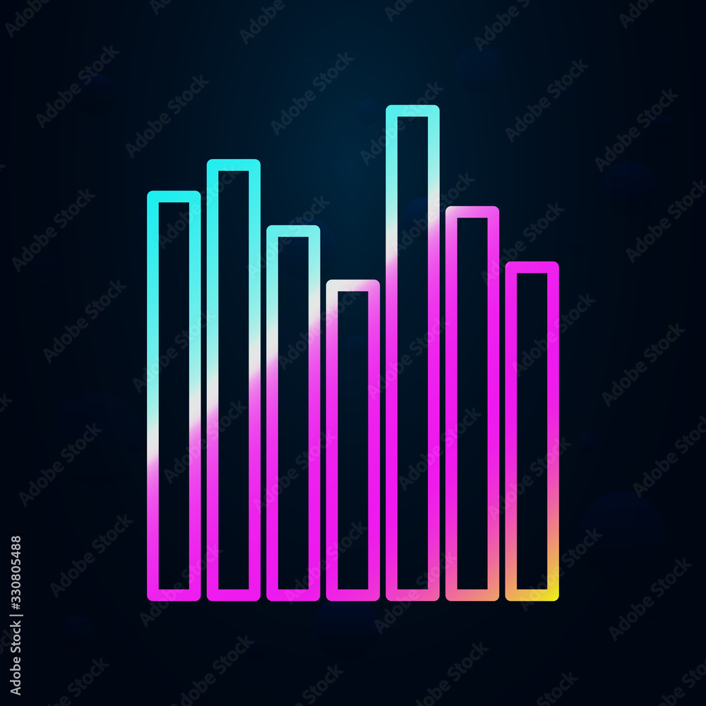 Poster pillar chart in nolan style icon. Simple thin line, outline vector of finance and chart icons for ui and ux, website or mobile application