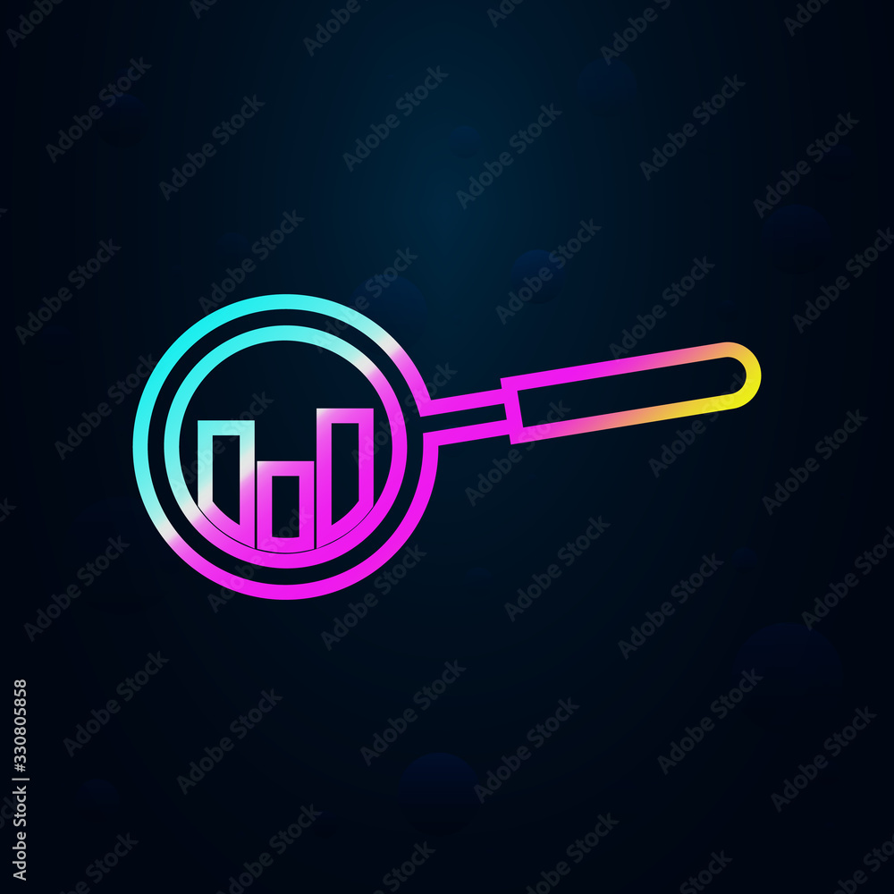 Poster chart and magnifier in nolan style icon. simple thin line, outline vector of finance and chart icons
