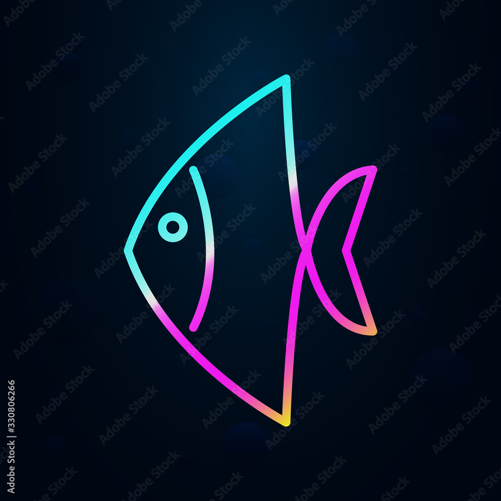 Poster tropical fish in nolan style icon. simple thin line, outline vector of hotel icons for ui and ux, we