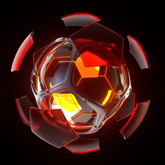 3D Rendering of Abstract Soccer Ball Form