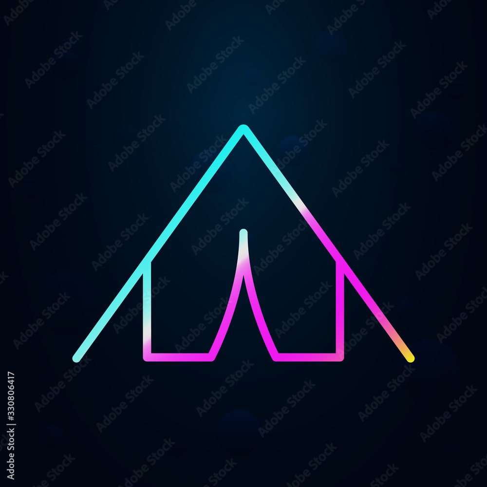 Poster tent in nolan style icon. simple thin line, outline vector of hotel icons for ui and ux, website or 