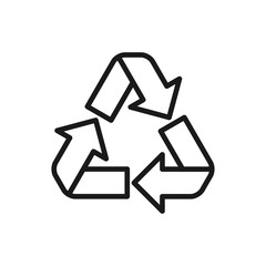 recycle vector icon, flat design best recycle icon