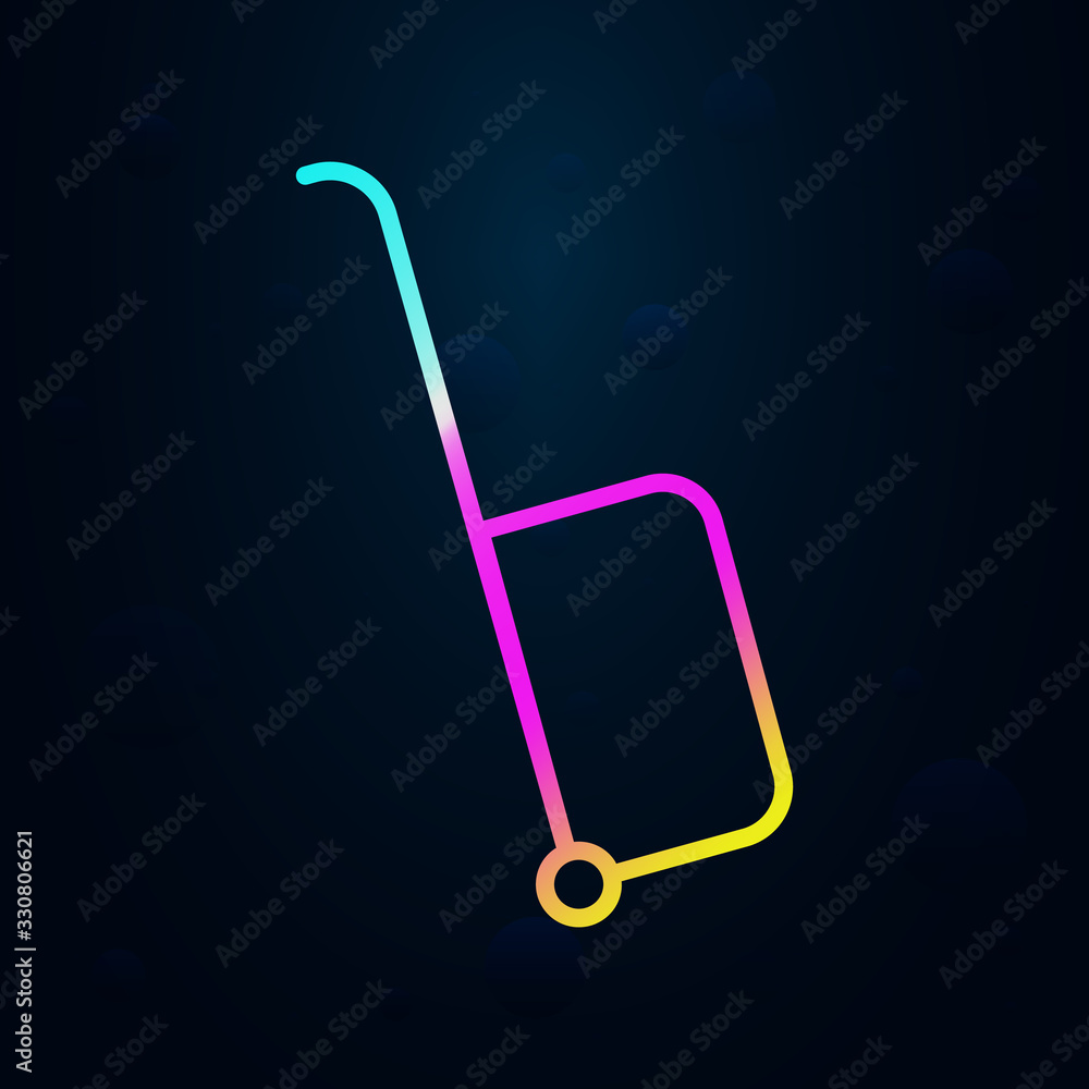 Poster trolley for a suitcase in nolan style icon. simple thin line, outline vector of hotel icons for ui a