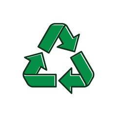 recycle vector icon, flat design best recycle icon