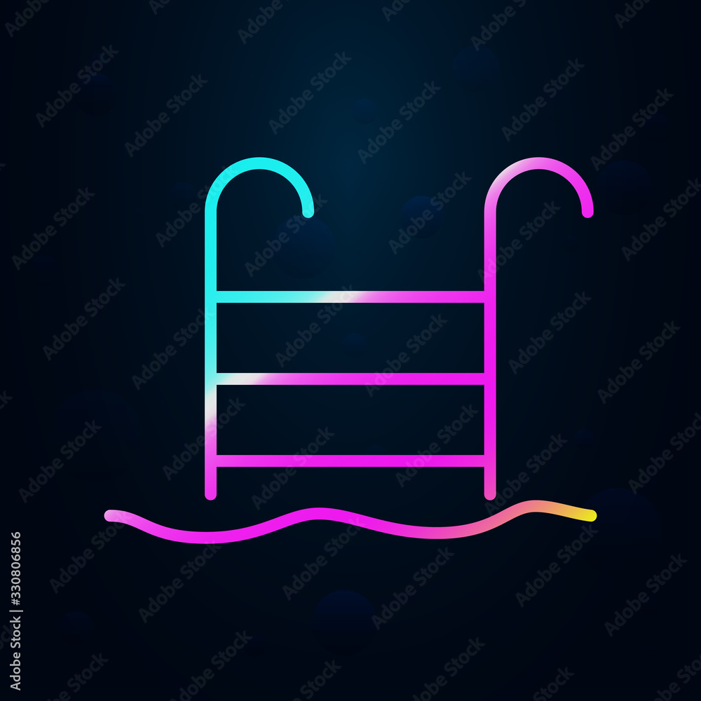 Poster ladder for pool in nolan style icon. simple thin line, outline vector of hotel icons for ui and ux, 