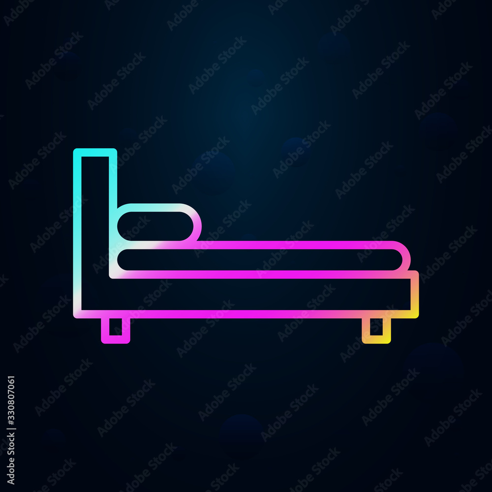 Poster bed in nolan style icon. simple thin line, outline vector of hotel icons for ui and ux, website or m