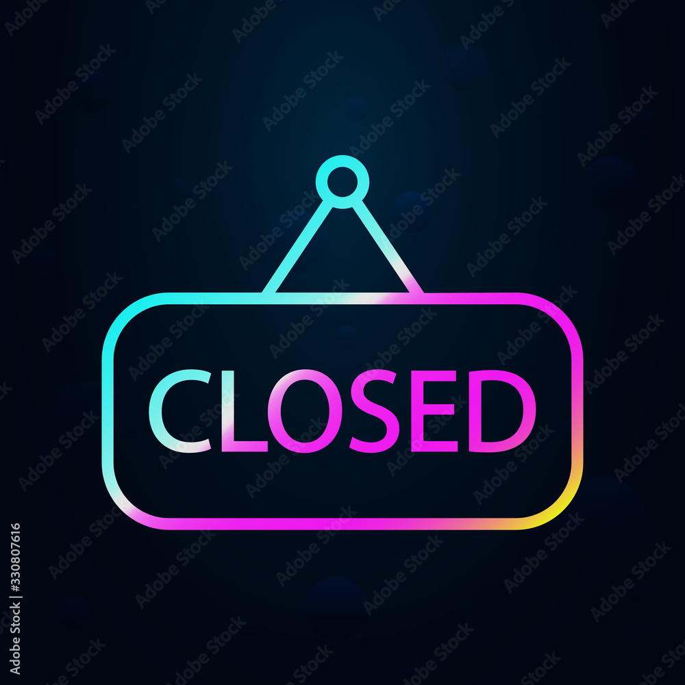 Poster tag closed in nolan style icon. simple thin line, outline vector of hotel icons for ui and ux, websi