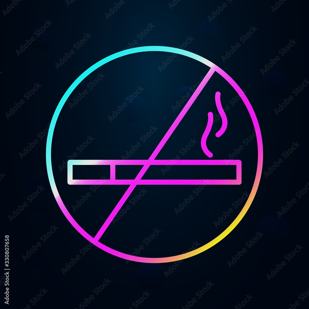 Poster smoking ban in nolan style icon. simple thin line, outline vector of hotel icons for ui and ux, webs
