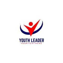 Abstract logo youth organization activity template