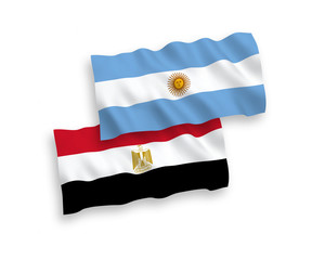 Flags of Egypt and Argentina on a white background