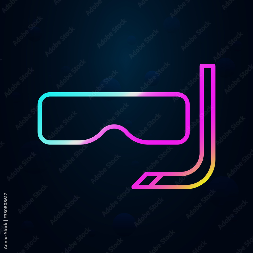 Poster mask for diving in nolan style icon. simple thin line, outline vector of hotel icons for ui and ux, 