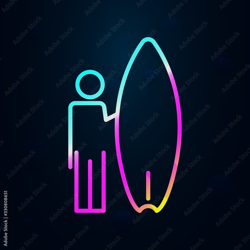 Aufkleber surfer in nolan style icon. simple thin line, outline vector of hotel icons for ui and ux, website o