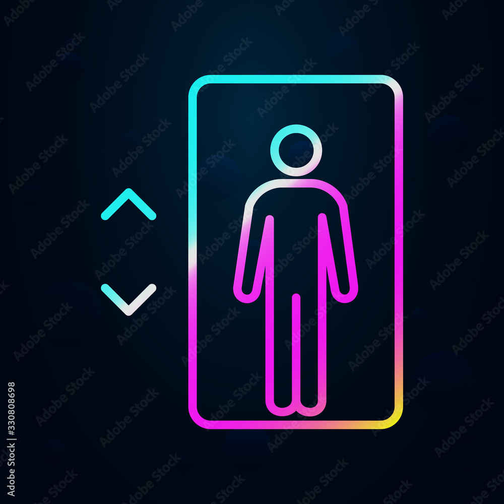 Poster elevator in nolan style icon. simple thin line, outline vector of hotel icons for ui and ux, website
