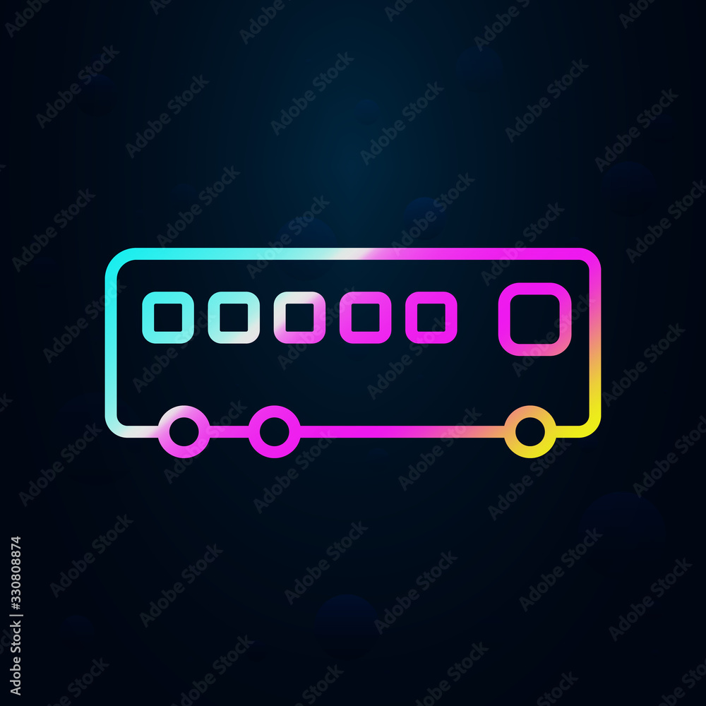 Poster bus in nolan style icon. simple thin line, outline vector of hotel icons for ui and ux, website or m