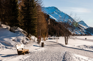 Sils, Silsersee, Langlauf, Langlaufloipe, Maloja, Malojawind, Piz da la Margna, Winter,...