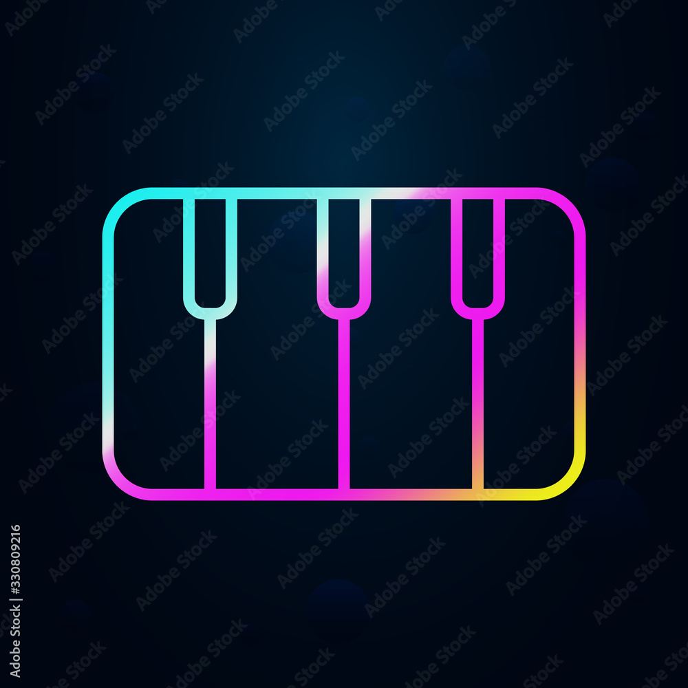 Poster piano keys in nolan style icon. simple thin line, outline vector of music icons for ui and ux, websi