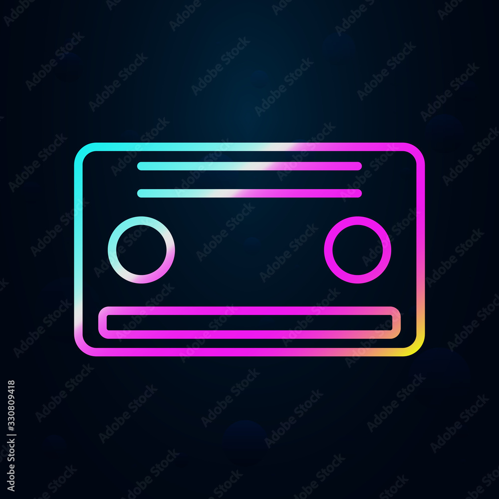 Poster cassette in nolan style icon. simple thin line, outline vector of music icons for ui and ux, website