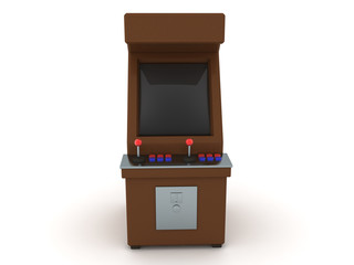 3D Rendering of retro arcade cabinet