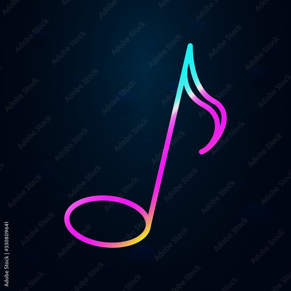 Poster eighth note in nolan style icon. simple thin line, outline vector of music icons for ui and ux, webs