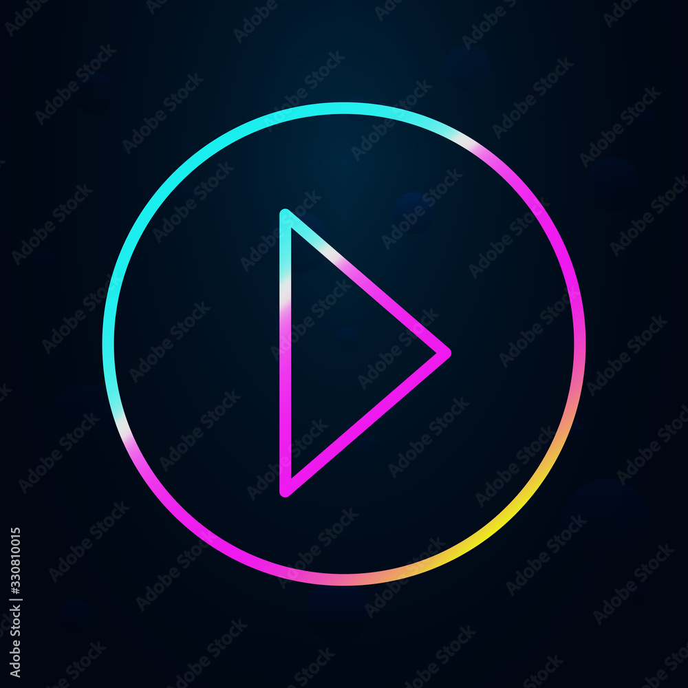 Poster play sign in nolan style icon. simple thin line, outline vector of music icons for ui and ux, websit