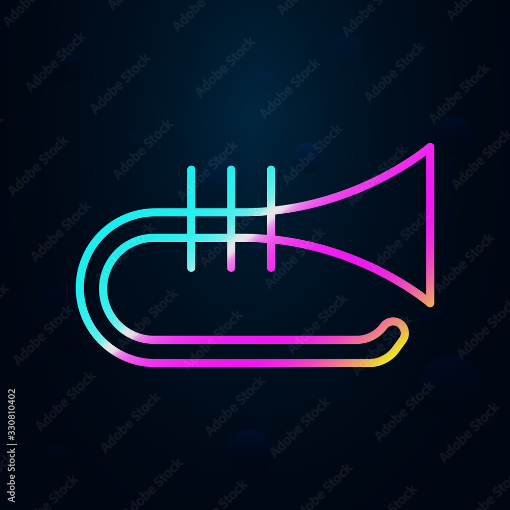 Poster trumpet in nolan style icon. simple thin line, outline vector of music icons for ui and ux, website 