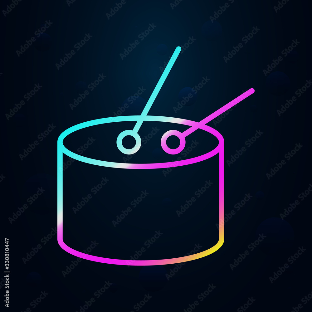Aufkleber share drum in nolan style icon. simple thin line, outline vector of music icons for ui and ux, websi