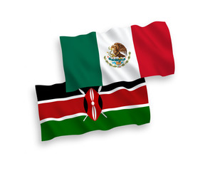 Flags of Mexico and Kenya on a white background