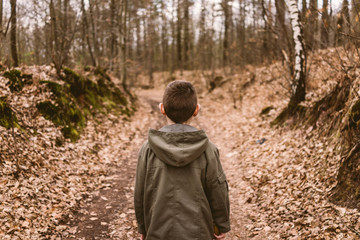 Boy in forest