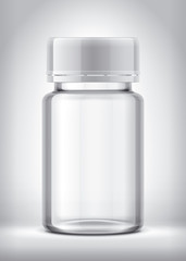 Bottle on background. With White Cap. 