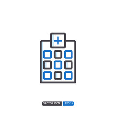 hospital icon in isolated on white background. for your web site design, logo, app, UI. Vector graphics illustration and editable stroke. EPS 10.