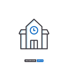 train station icon in isolated on white background. for your web site design, logo, app, UI. Vector graphics illustration and editable stroke. EPS 10.
