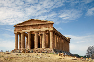 Agrigento, Italy, Valley of the Temples, Temple of Concordia_03, very important unesco archaeological site, nobody	 - obrazy, fototapety, plakaty