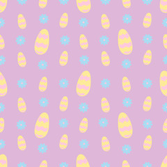 Seamless pattern with easter eggs. Vector illustration.