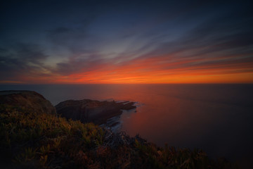 Fototapeta na wymiar Sunset in Ponta Da Piedade, Parque Do Sudoeste Alentejano e Costa Vicentina (Portugal)