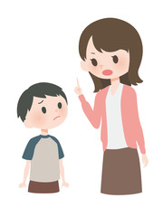 子どもを叱る母親