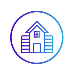 hospital icon in isolated on white background. for your web site design, logo, app, UI. Vector graphics illustration and editable stroke. EPS 10.
