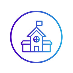 school station icon in isolated on white background. for your web site design, logo, app, UI. Vector graphics illustration and editable stroke. EPS 10.