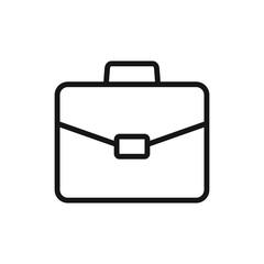 Briefcase line icon, linear style pictogram isolated on white. Suitcase, portfolio symbol.