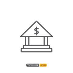 bank icon in isolated on white background. for your web site design, logo, app, UI. Vector graphics illustration and editable stroke. EPS 10.